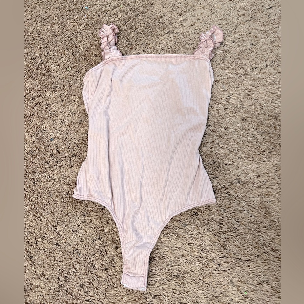Baby Pink scrunchie strap onesie size small